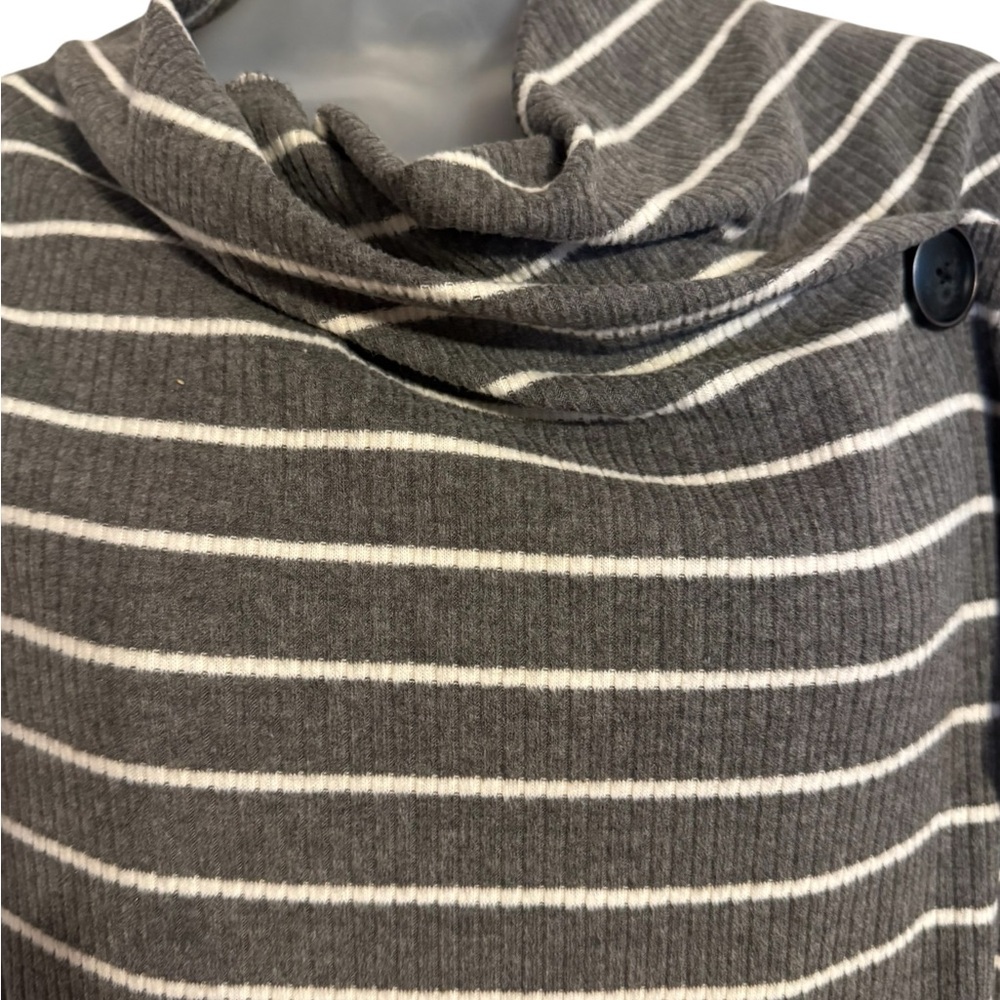 NWT NEUTRAL GRAY/CREAM  Cowl Neck Sweater LACE DETAIL  MEDIUM   #6 - Picture 2 of 11